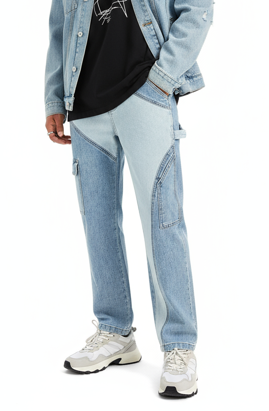 Jeans Bicolore Azzurro/Celeste — Baggy Cargo Carpenter