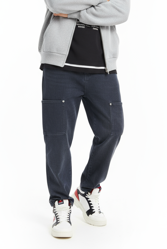 Jeans Cargo Nero — Tasconi Laterali