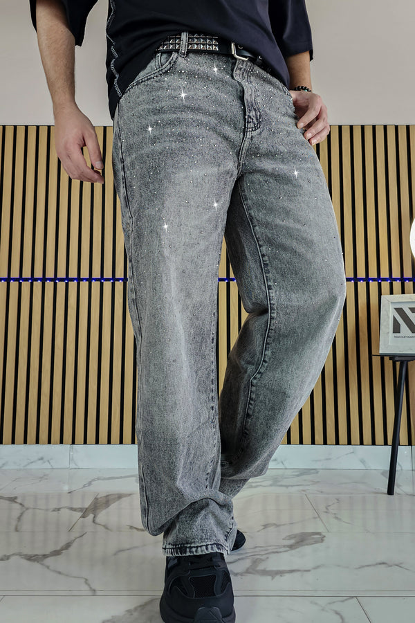 Jeans Diamond Grigio Scuro — Baggy Sfumato