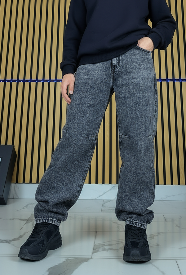 Jeans Baloon Grigio Scuro — Baffi Sfumati