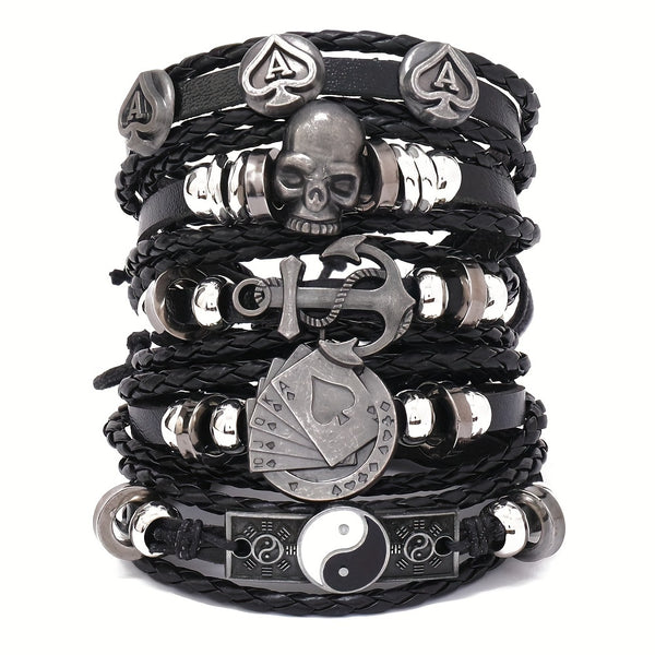 Set di 5 Bracciali Punk