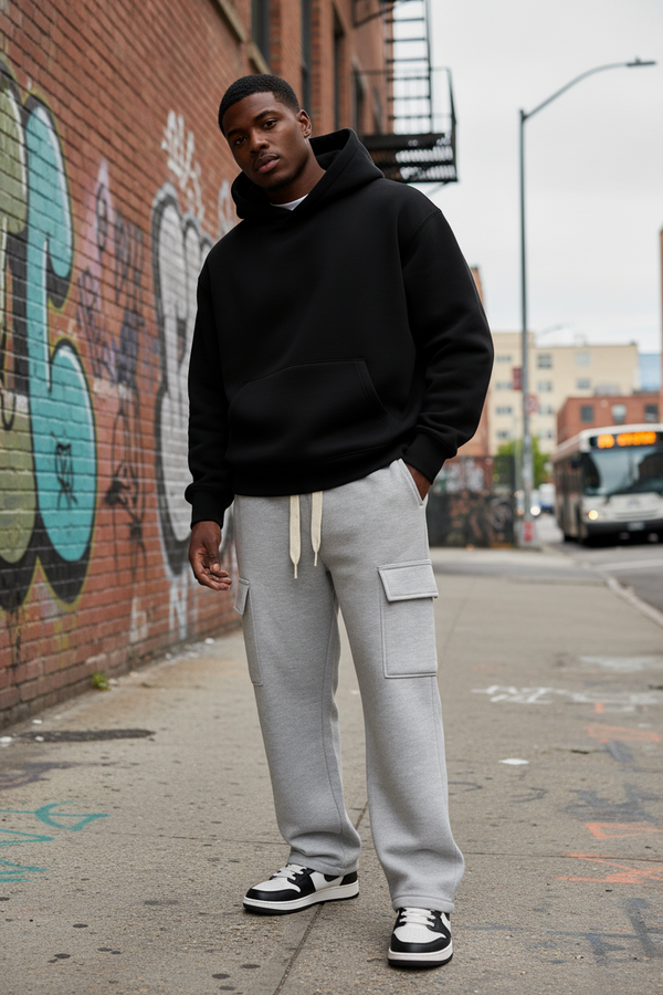 Coordinato Tuta Cargo Baggy Felpata