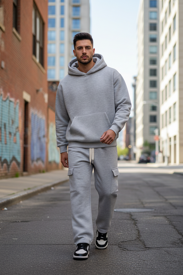 Coordinato Tuta Cargo Baggy Felpata