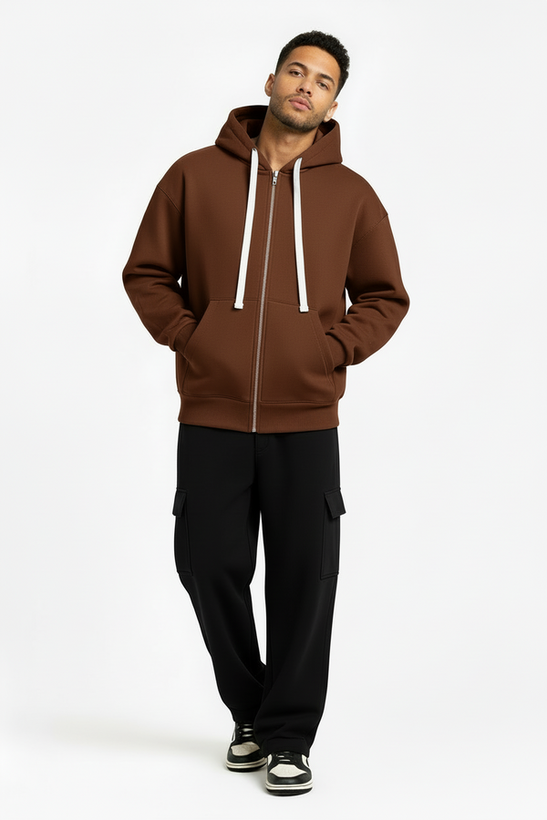 Completo Tuta Felpa Zip - Pantalone Cargo Baggy Felpato