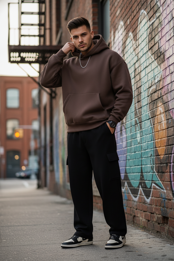 Coordinato Tuta Cargo Baggy Felpata