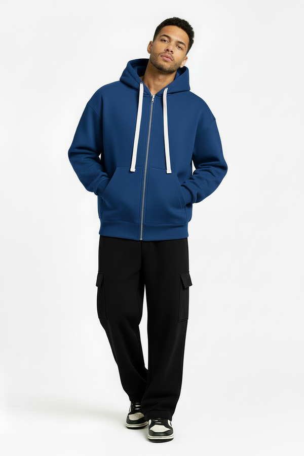 Completo Tuta Felpa Zip - Pantalone Cargo Baggy Felpato