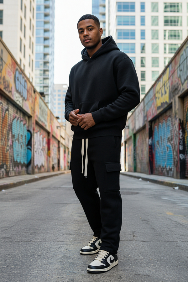 Coordinato Tuta Cargo Baggy Felpata