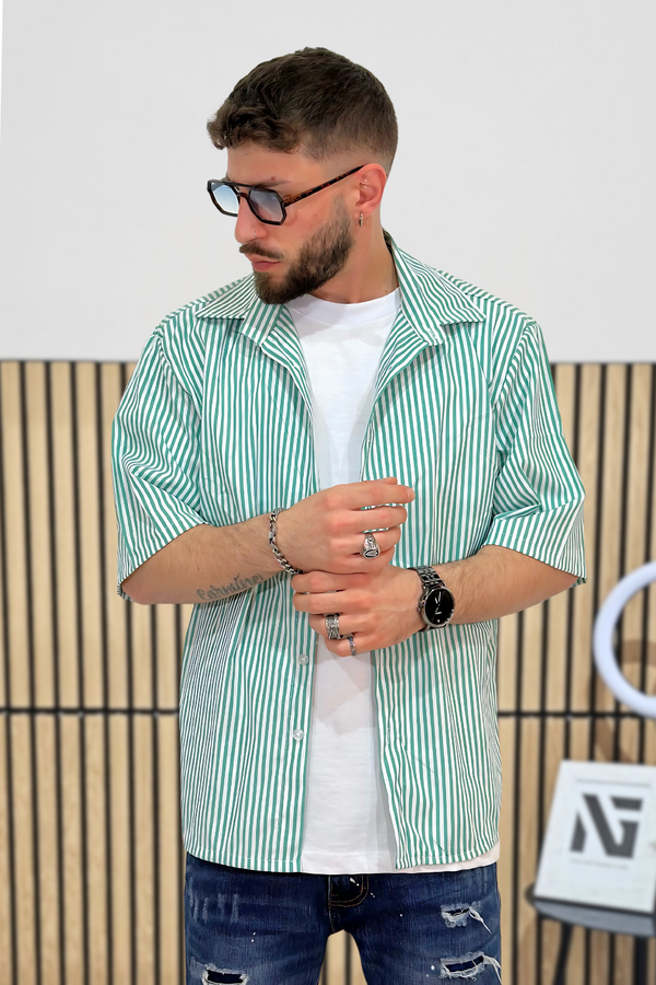 CAMICIA A RIGHE CROPPED