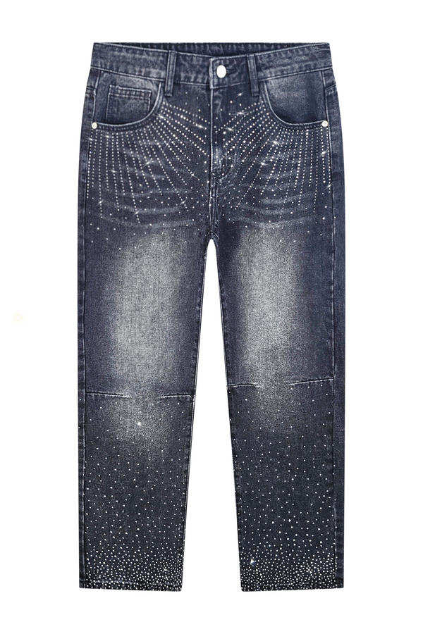 Jeans Diamond Nero — Strass & Baffi
