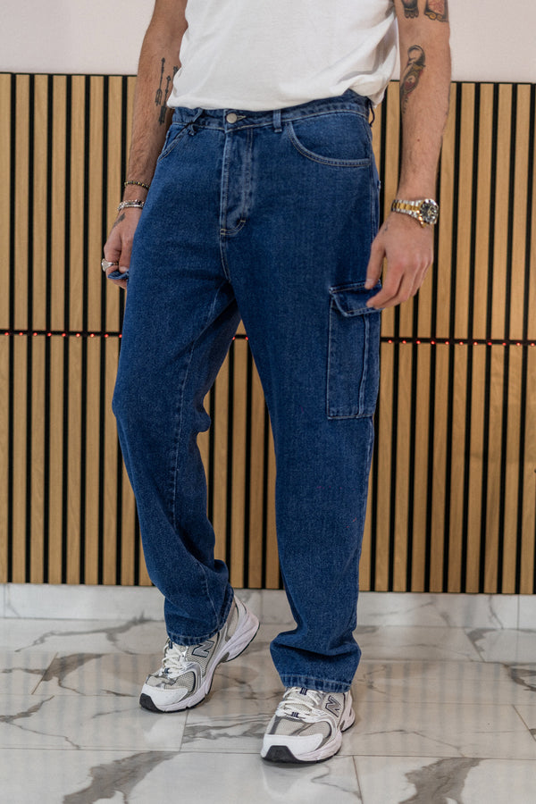 JEANS NAVY CARGO BAGGY