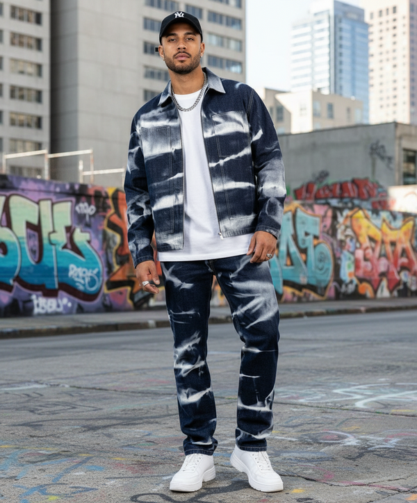 Coordinato Blu zip Waves